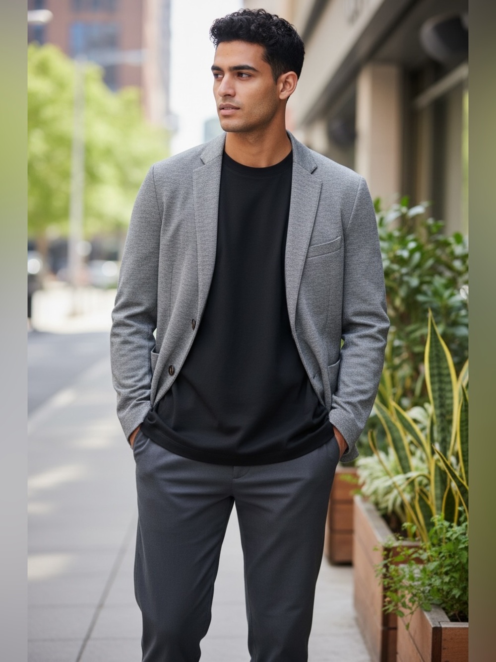 Michael Kors Men's Gray Knit Sport Coat